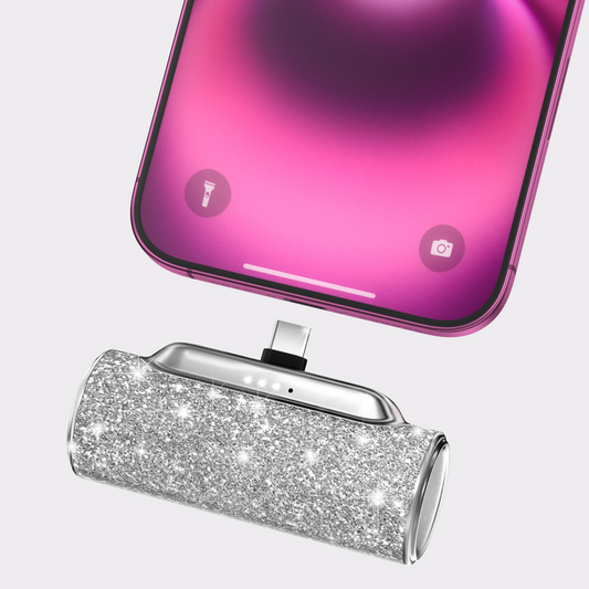Diamond-Style Mini Power Bank 4500mAh – Stylish and Compact for Women, USB C Compatible