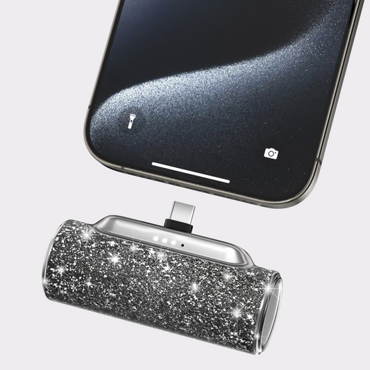 Diamond-Style Mini Power Bank 4500mAh – Stylish and Compact for Women, USB C Compatible