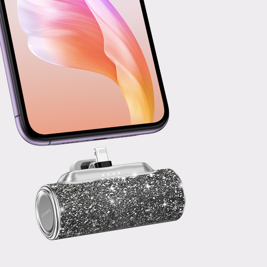 Diamond-Style Mini Power Bank 4500mAh – Stylish and Compact for Women, Lightning Compatible