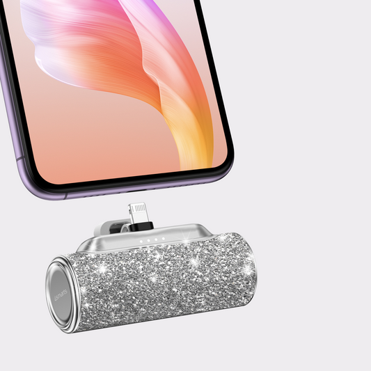 Diamond-Style Mini Power Bank 4500mAh – Stylish and Compact for Women, Lightning Compatible