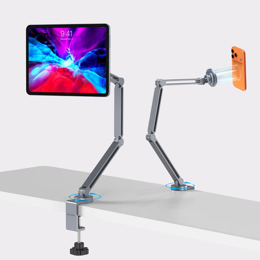 Magnetic Tablet / Smartphone Mount ErgoPro Desk Clamp, gray